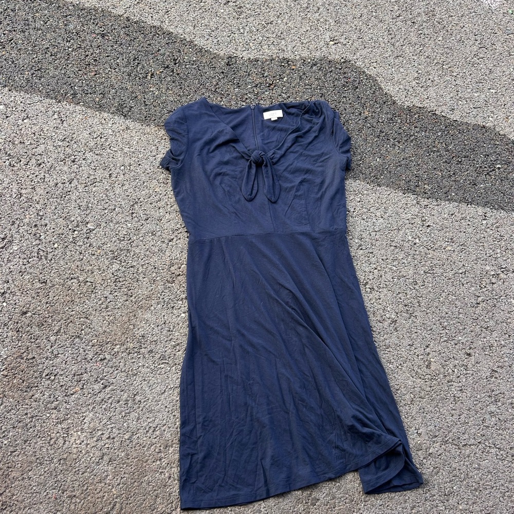 LOFT Asymmetrical Navy Dress